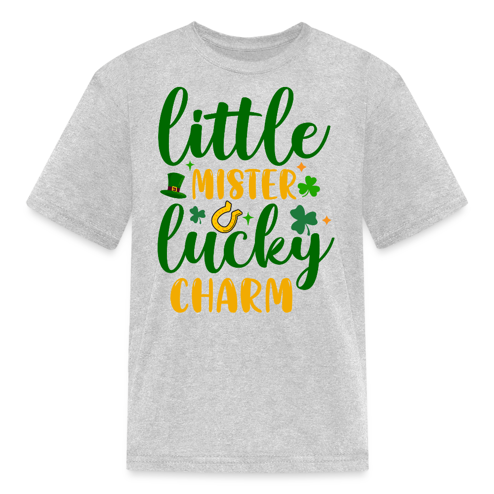 Little Mister Lucky Charm Kids T-shirt - heather gray