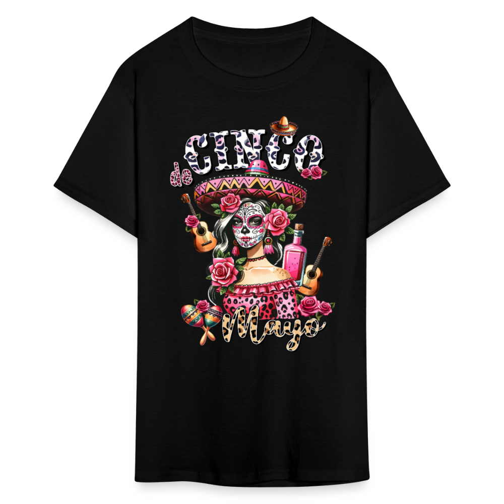 Mexican Fiesta Party Outfit Cinco De Mayo Sugar Skull T-Shirt - black