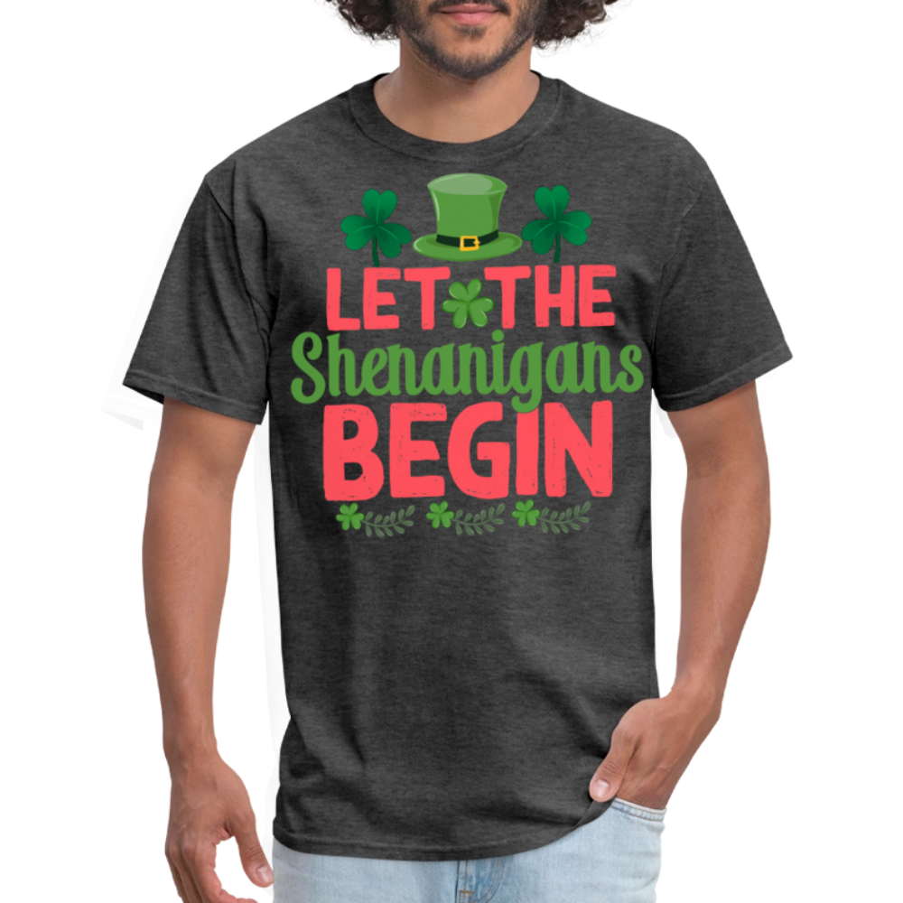 Let the Shenanigans Begin Irish Unisex T-shirt - heather black