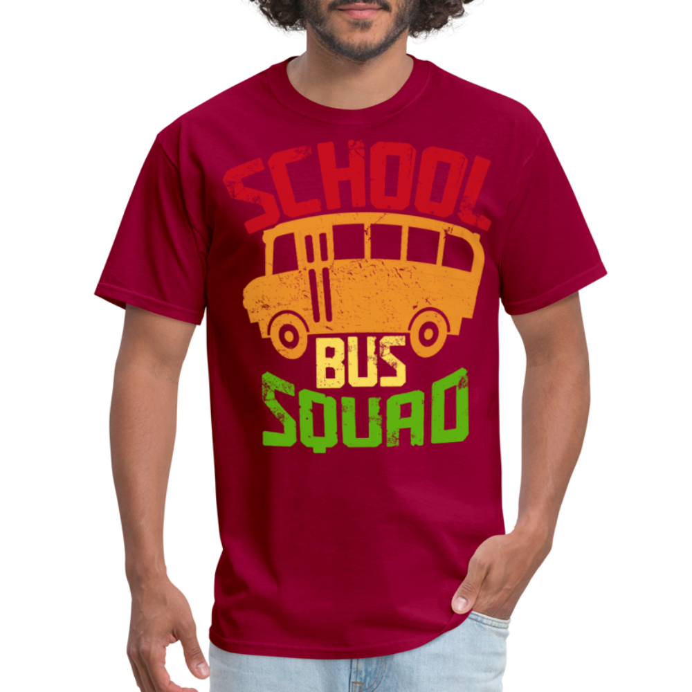 Vintage School Bus Tee for Drivers & Staff School Bus Squad T-shirt - dark red