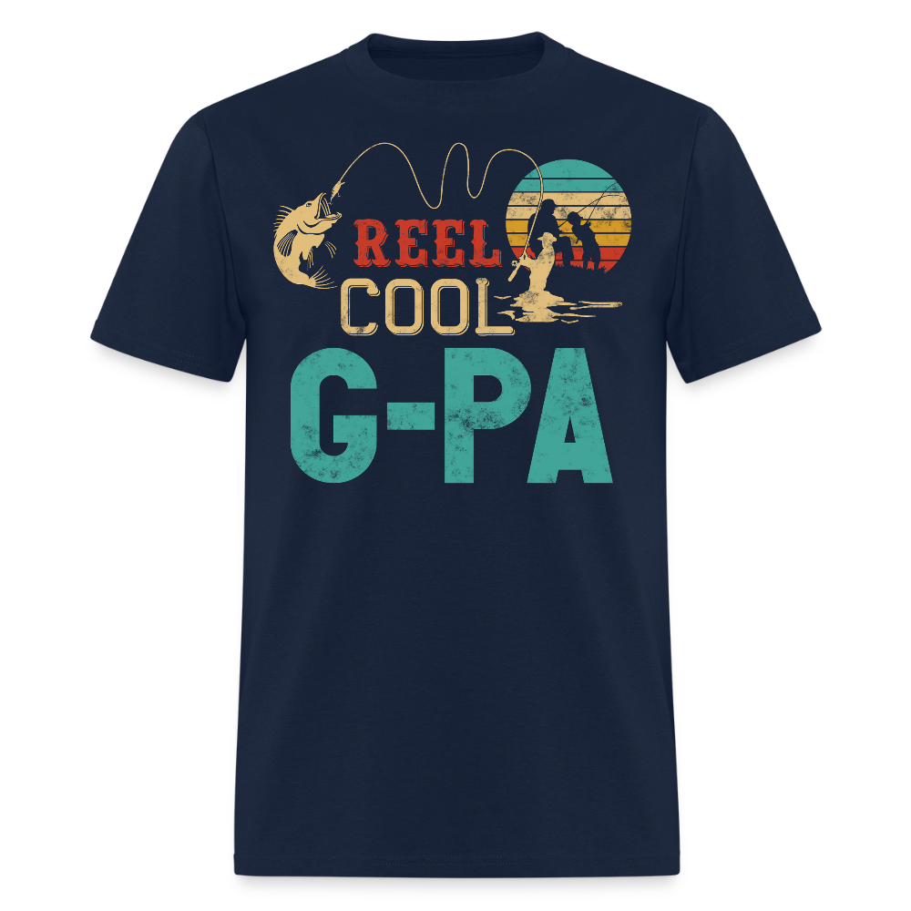 Reel Cool Grandpa Fishing Funny G-pa T-shirt - navy