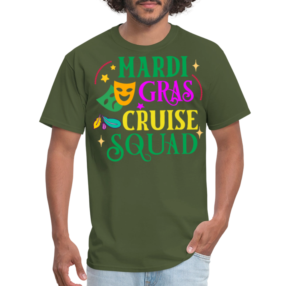 Funny Mardi Gras Cruise Squad Unisex T-shirt - military green