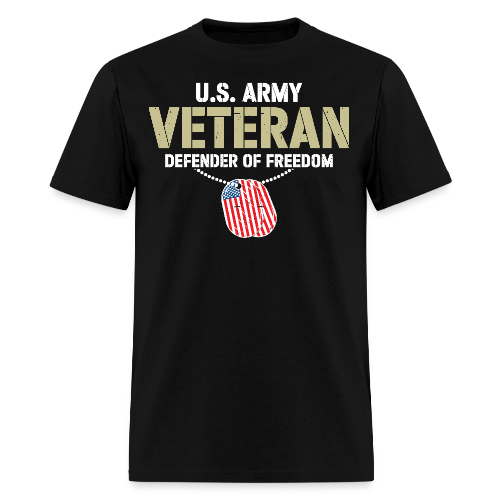 Defender Of Freedom Army Veteran T-Shirt - black