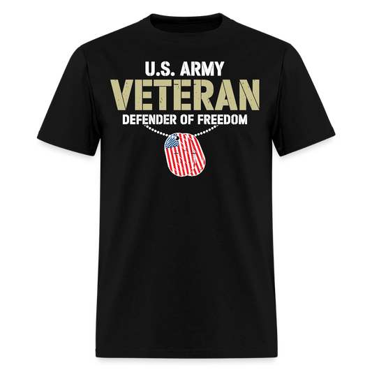 Defender Of Freedom Army Veteran T-Shirt - black