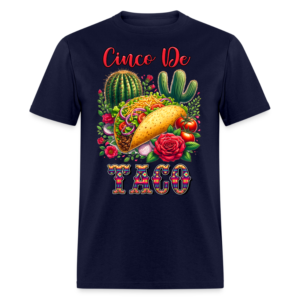 Funny Mexican Food Tee Cinco de Mayo Taco T-shirt - navy