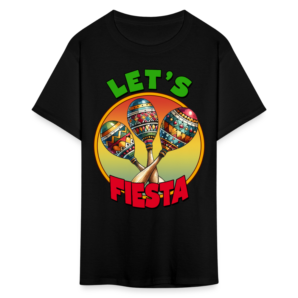 Let’s Fiesta Mexican Party Shirt Colorful Maracas Fiesta T-shirt - black