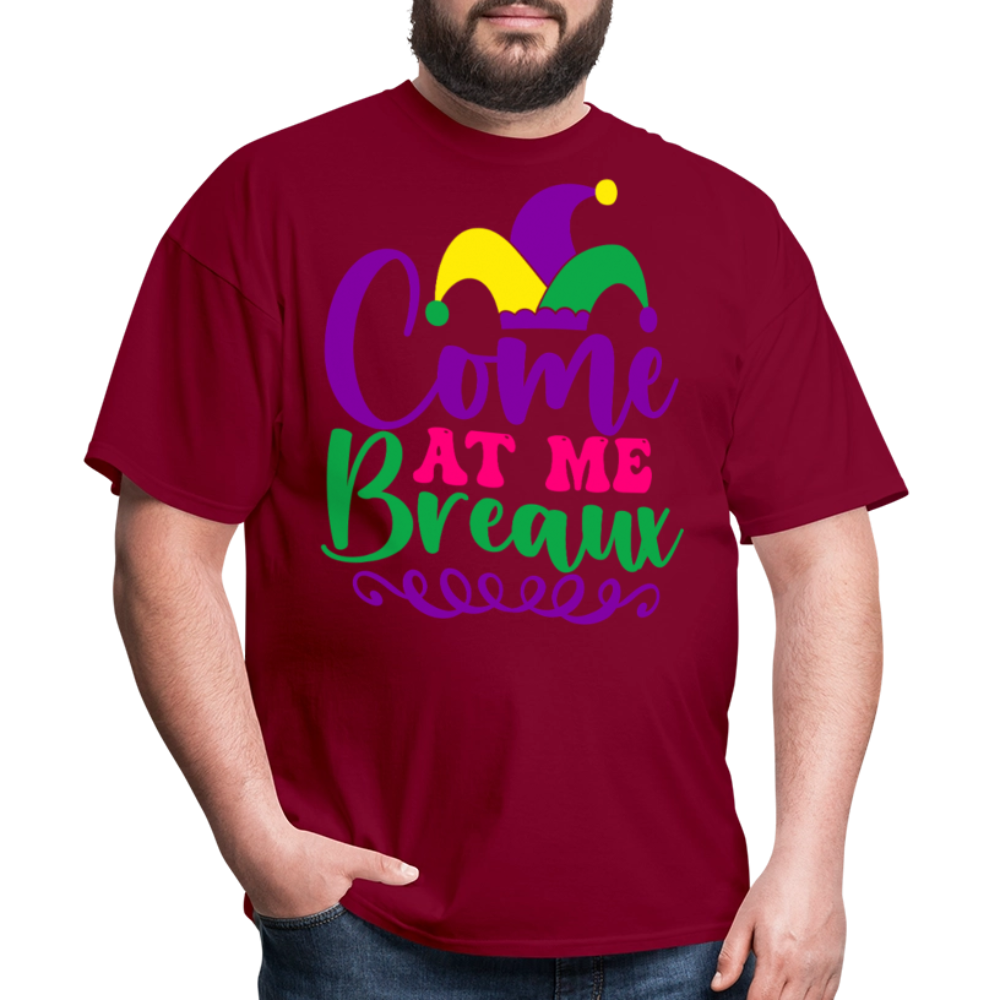 Mardi Gras Jester Hat Tee Come at me Breaux T-shirt - burgundy