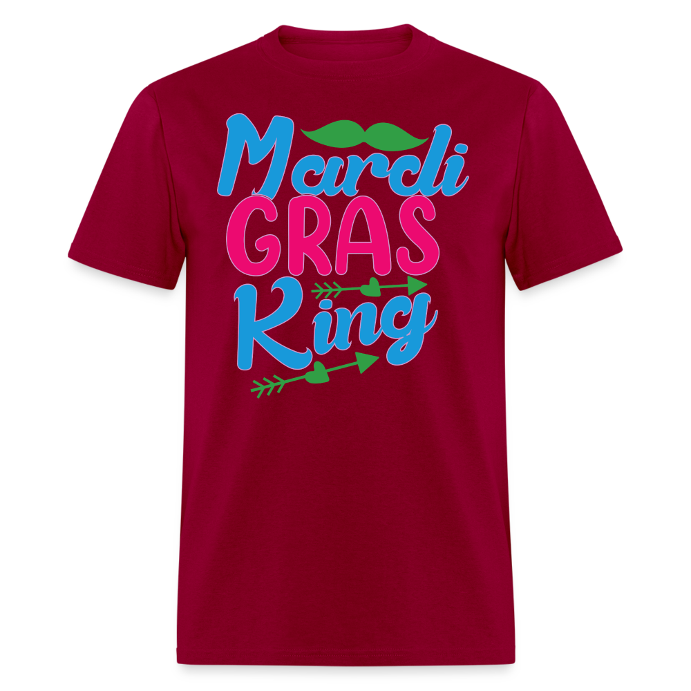 Mardi Gras King Shirt For Men Funny Mardi Gras Party T-shirt - dark red