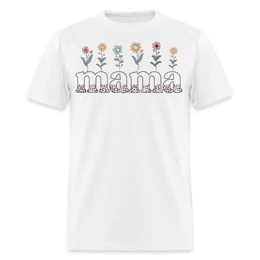 Motherhood Floral Graphic Cute floral Mama T-shirt - white