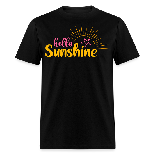 Hello Sunshine Beach Vacation T-shirt - black