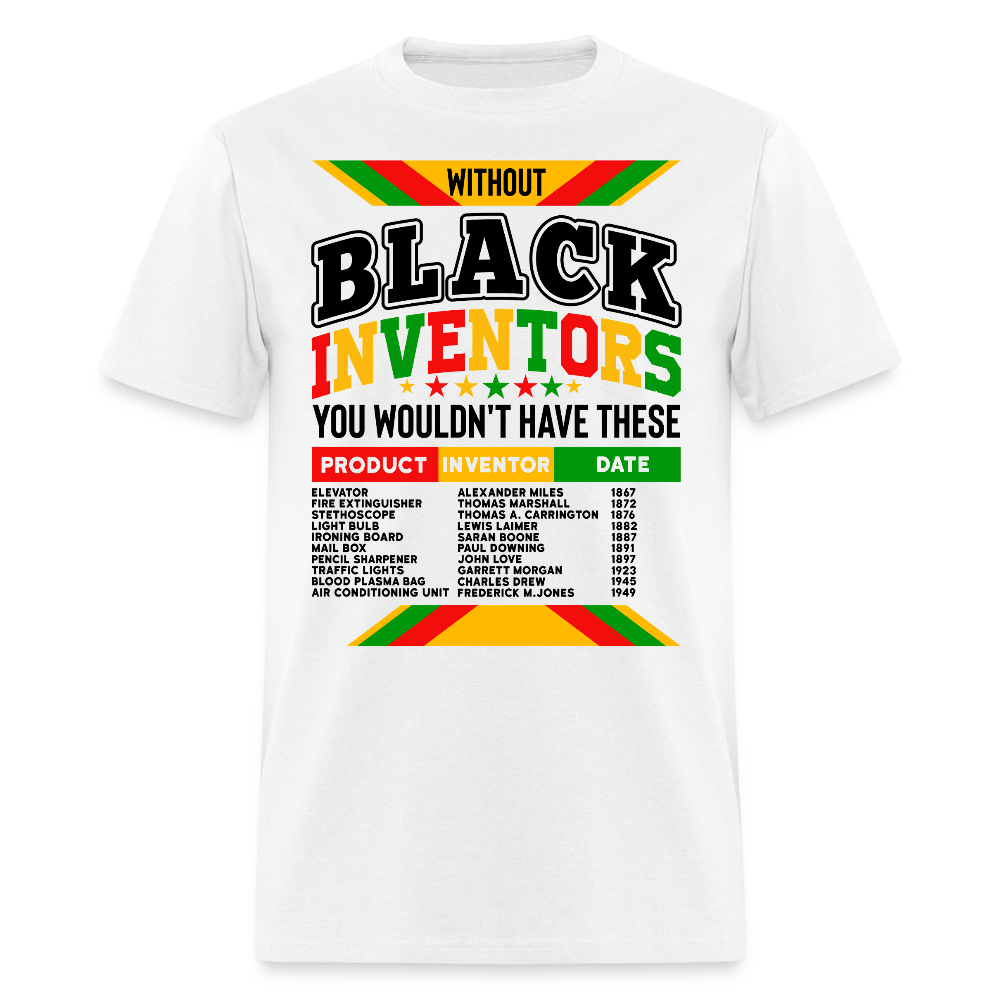 Black Inventor Tribute Graphic Tee Celebrating Black Innovators T-shirt - white