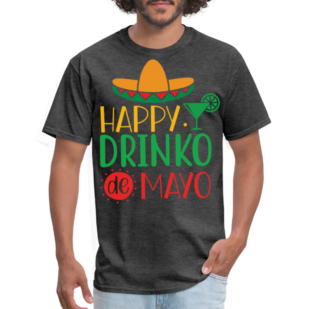 Funny Cinco de Mayo Tee For Parties Drinko de Mayo T-shirt - heather black