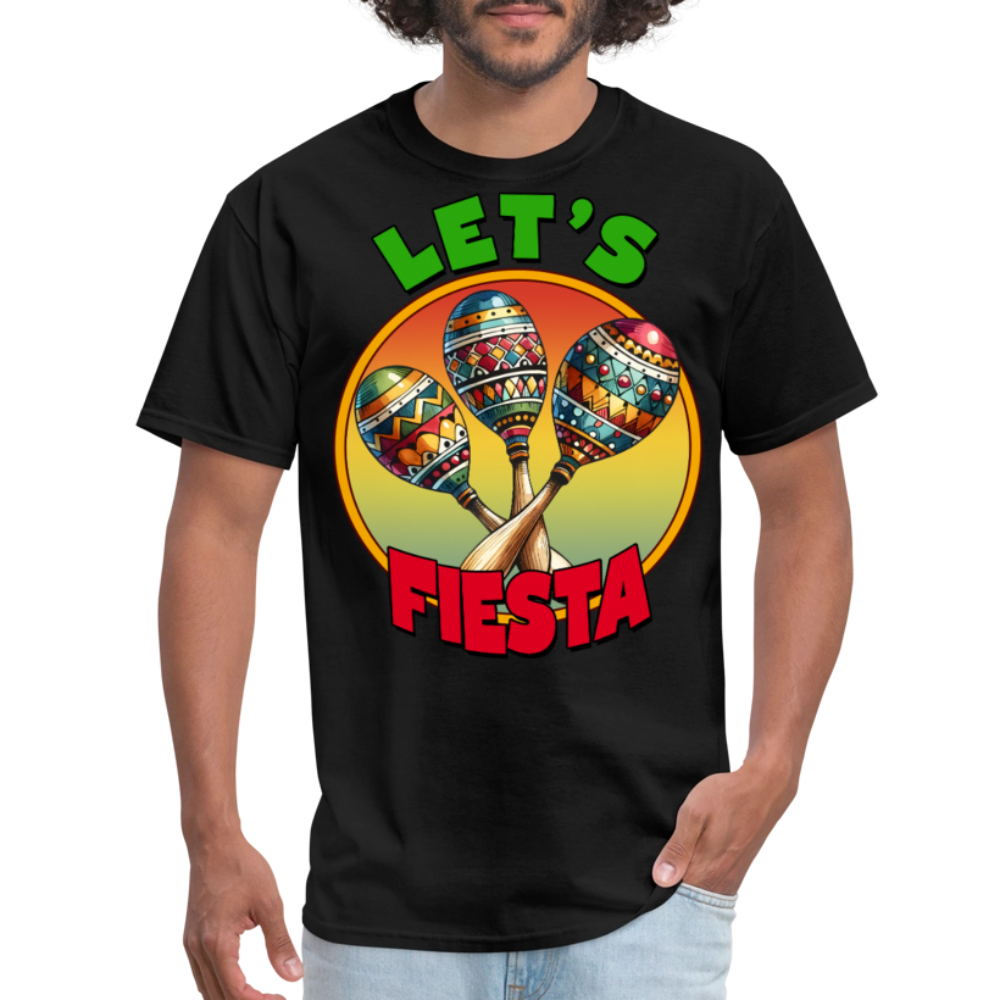 Let’s Fiesta Mexican Party Shirt Colorful Maracas Fiesta T-shirt - black