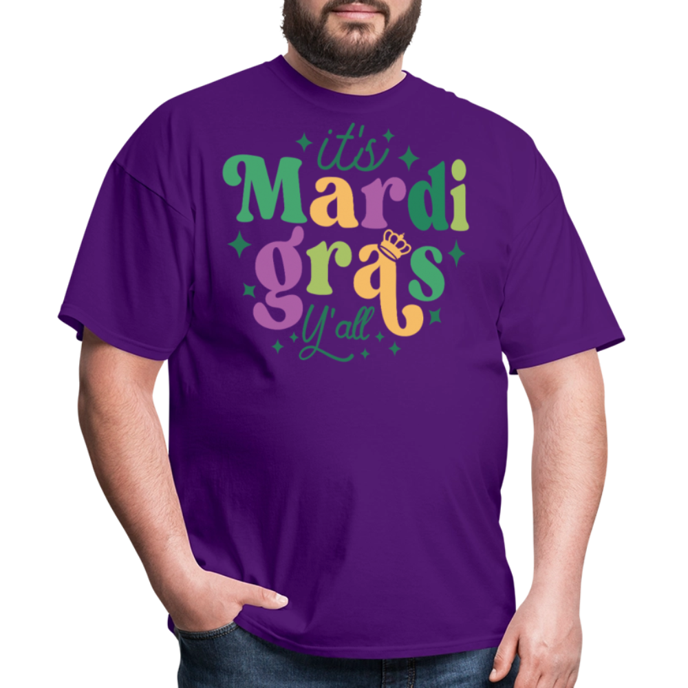 It's Mardi Gras Y'all Crown T-Shirt - purple