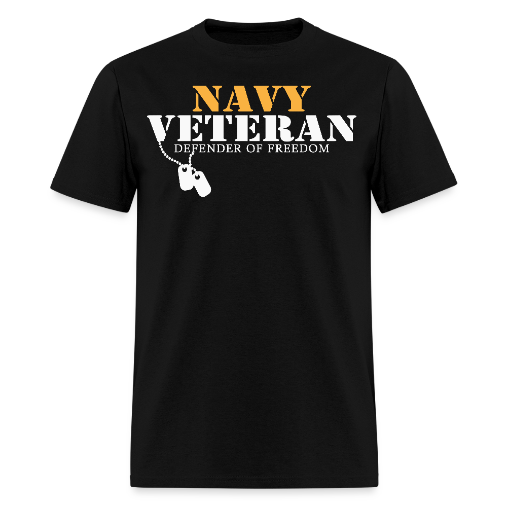 Navy Veteran Defender Of Freedom T-Shirt - black