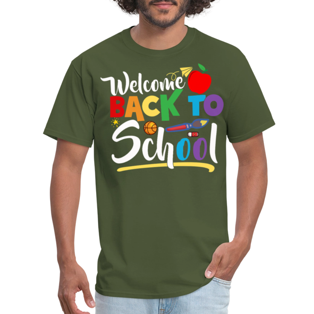 Welcome Back to School Shirt for Teachers First Day of school T-shirt - military green