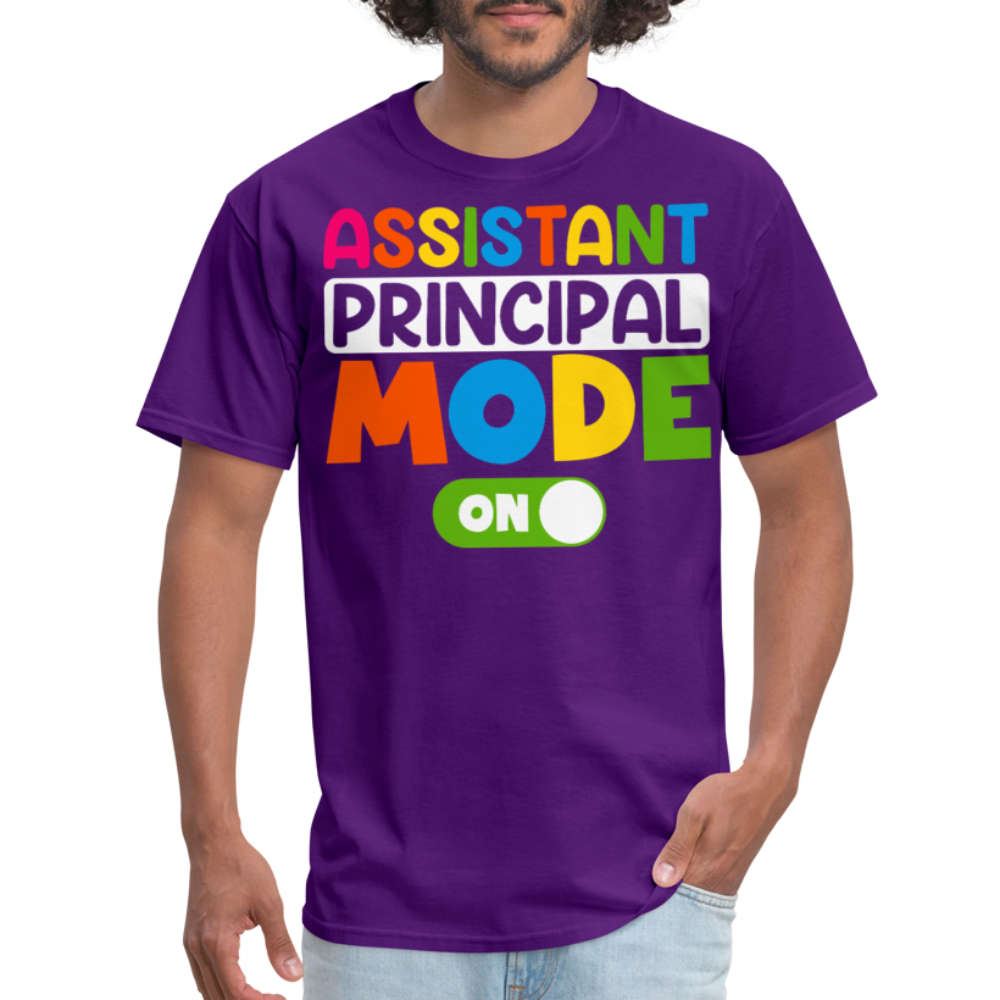 Funny Assistant Principal Shirts For Teachers Principal Mode ON T-shirt - purple