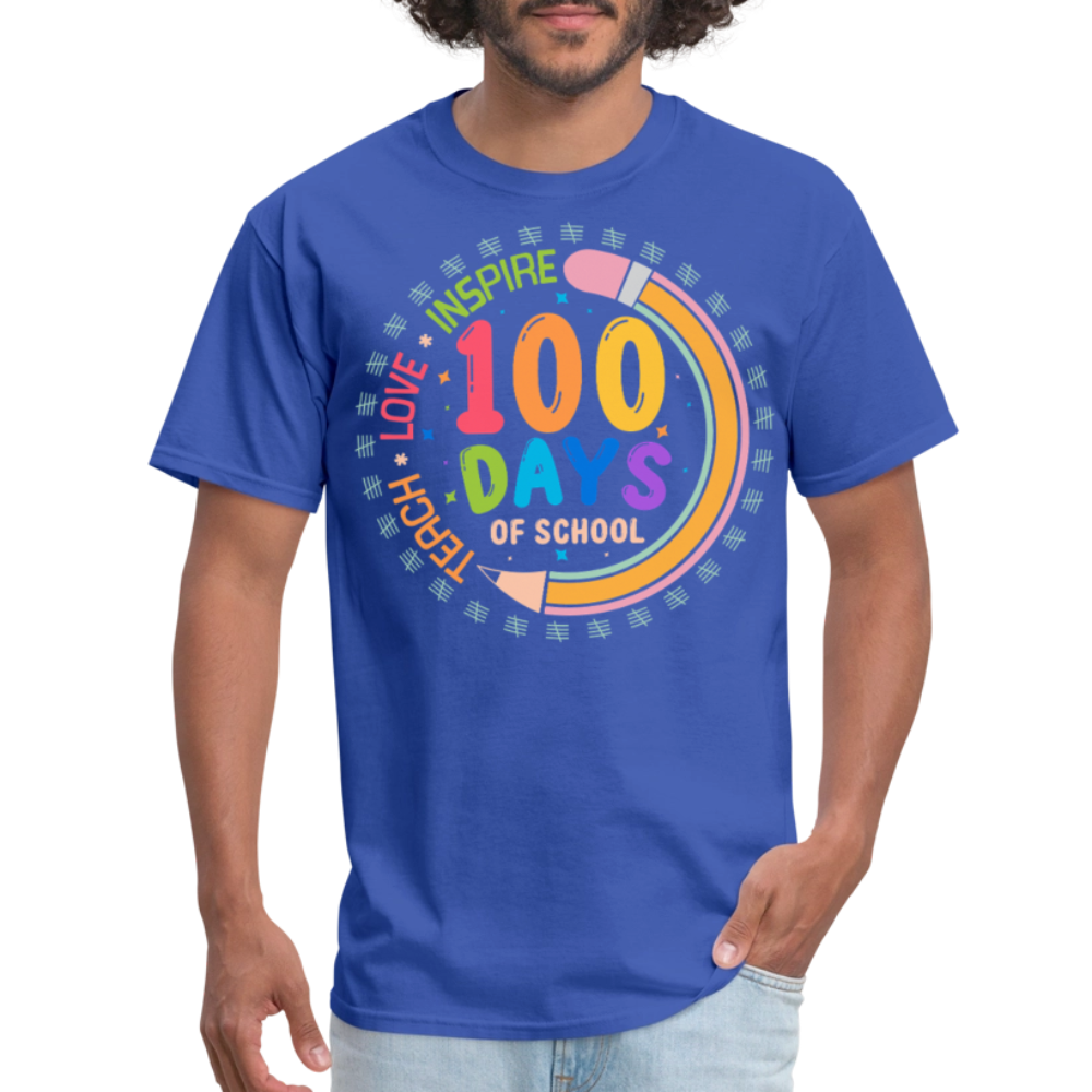 100th Days Of School Shirt For Teachers School Milestone Celebration T-shirt - royal blue