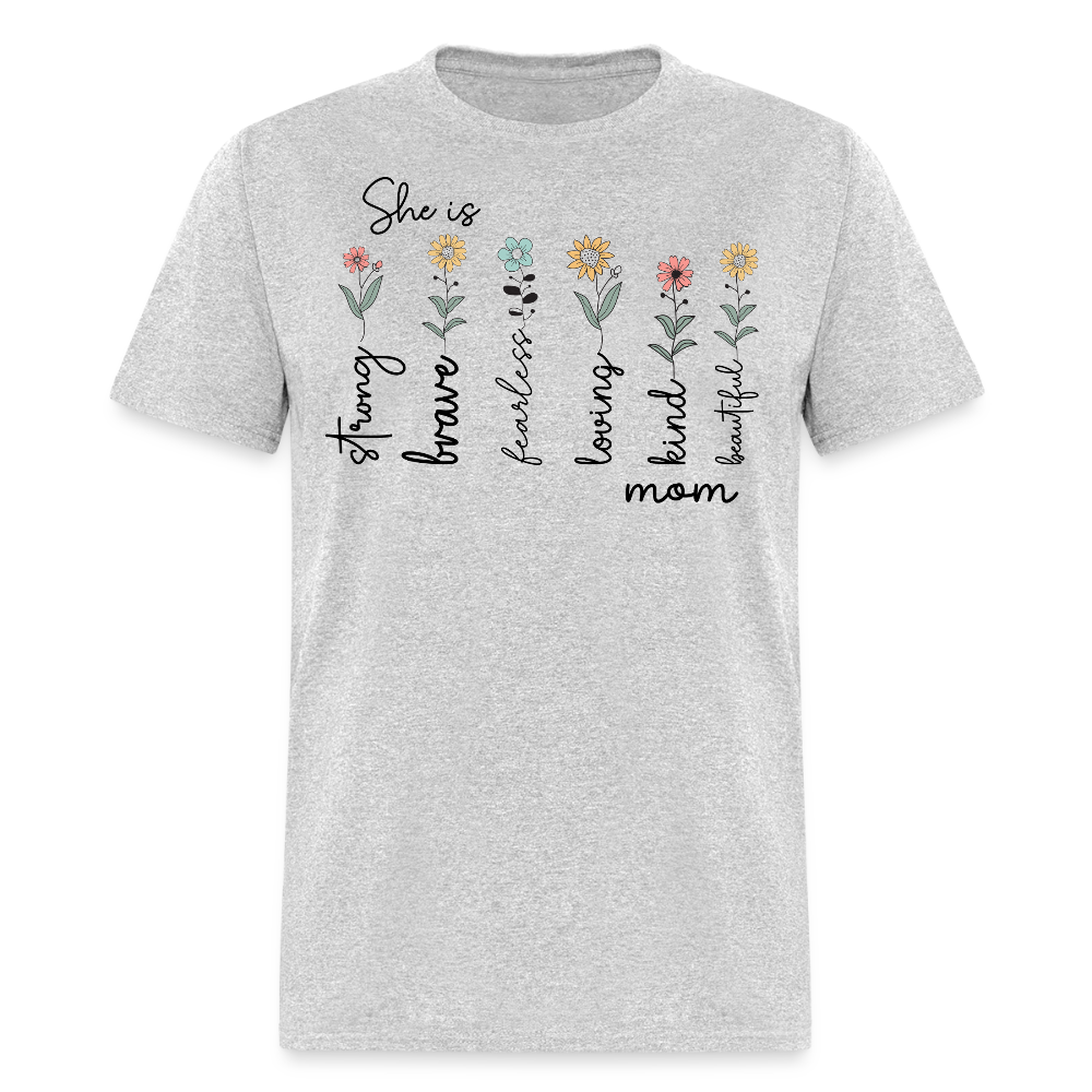 Inspirational Mom Graphic Tee Floral Mother’s Day T-shirt - heather gray