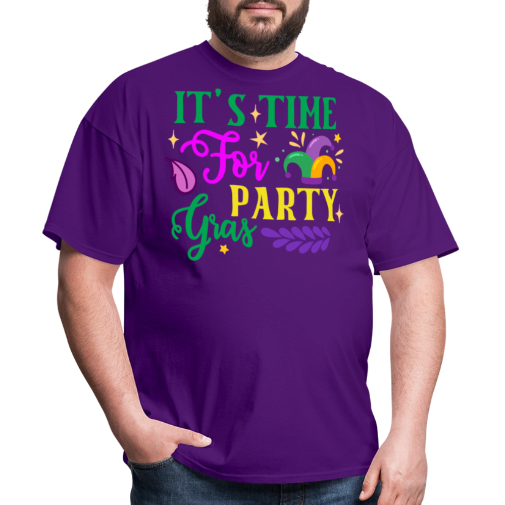 Funny Mardi Gras Festival Tee It's Time for Party Gras T-shirt - purple