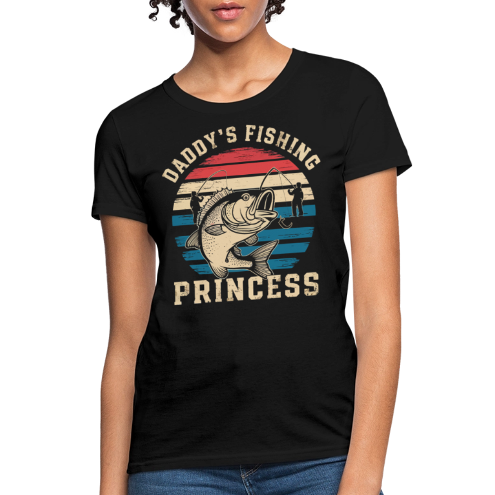 Daddy’s Fishing Princess Father Daughter Gift T-Shirt - black