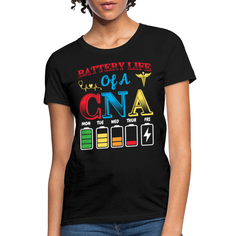 Battery Life Of A CNA Nursing Assistant Humor T-Shirt - black