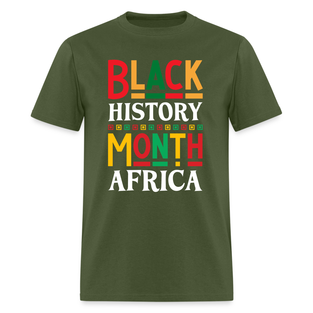 African Pride Black History Month T-shirt For Men and Women - military green