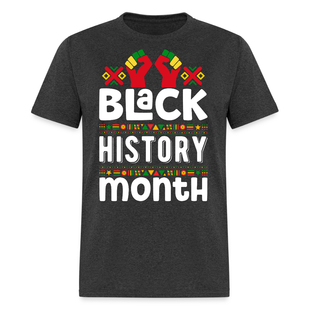 Juneteenth and Black History Celebration Shirt African heritage T-shirt - heather black