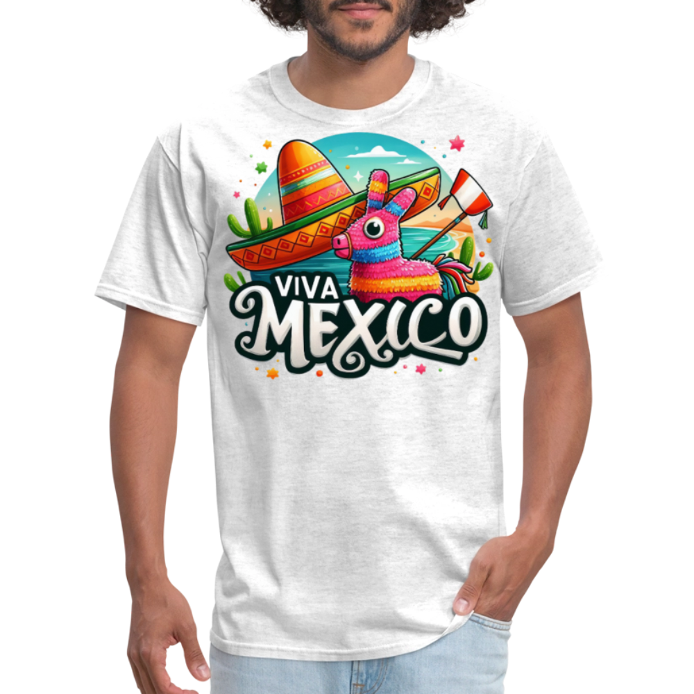 Colorful Mexican Pinata-themed Gifts Viva Mexico Party T-shirt - light heather gray