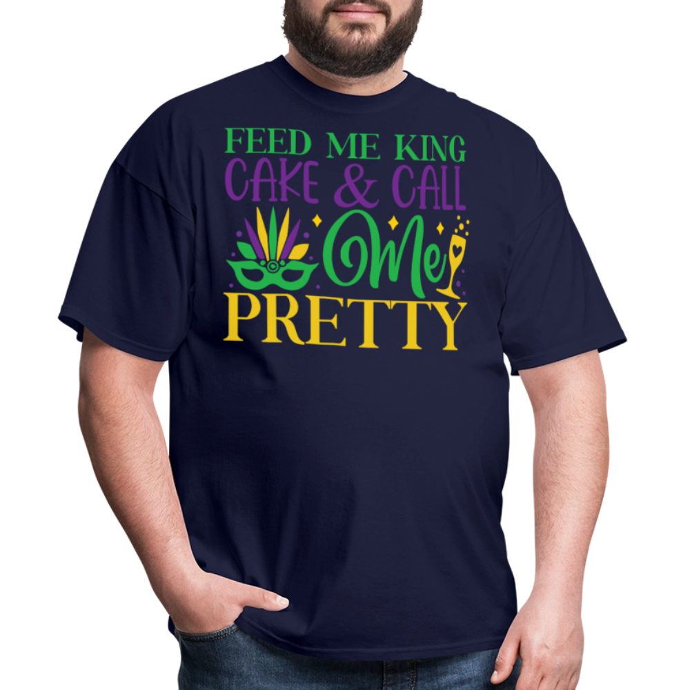 New Orleans Mardi Gras Tee Feed Me King Cake And Call Me Pretty T-shirt - navy