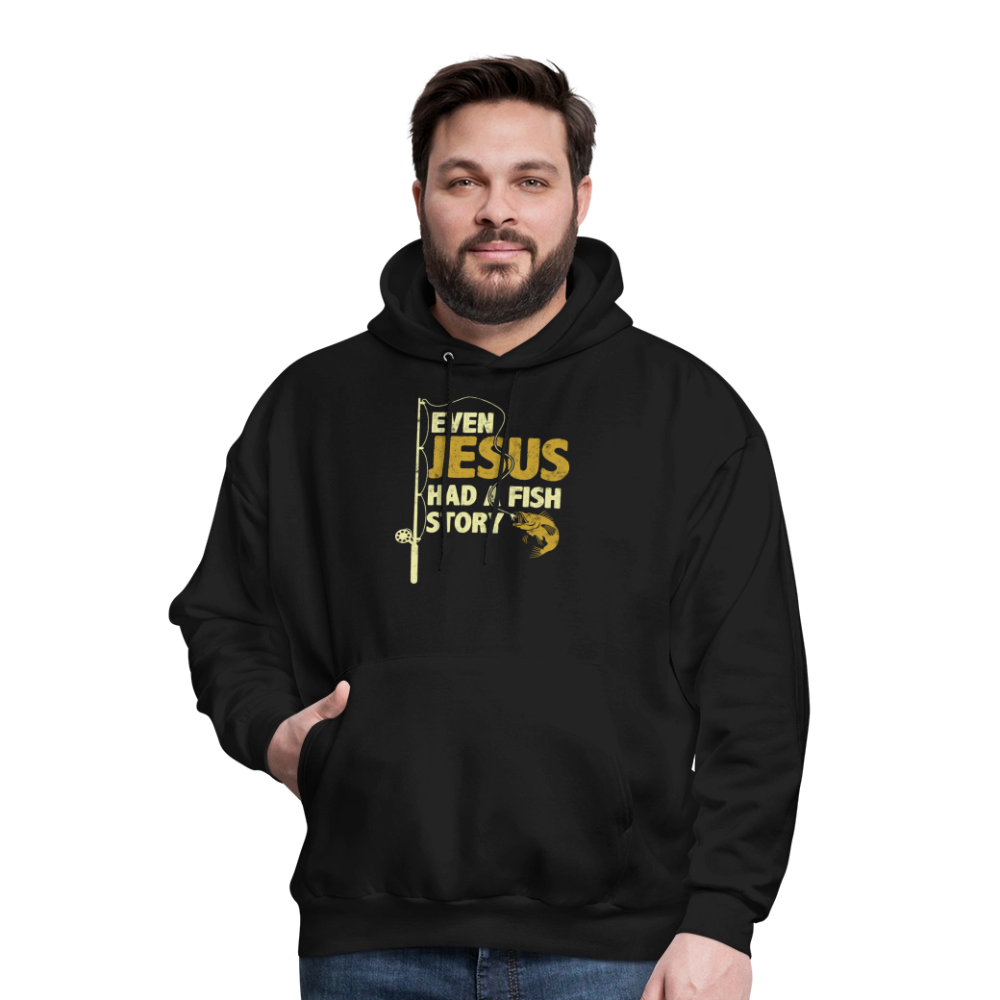 Jesus Fish Story Christian Fishing Hoodie - black