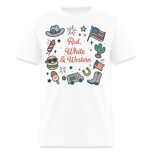 Red White And Western T-Shirt - white