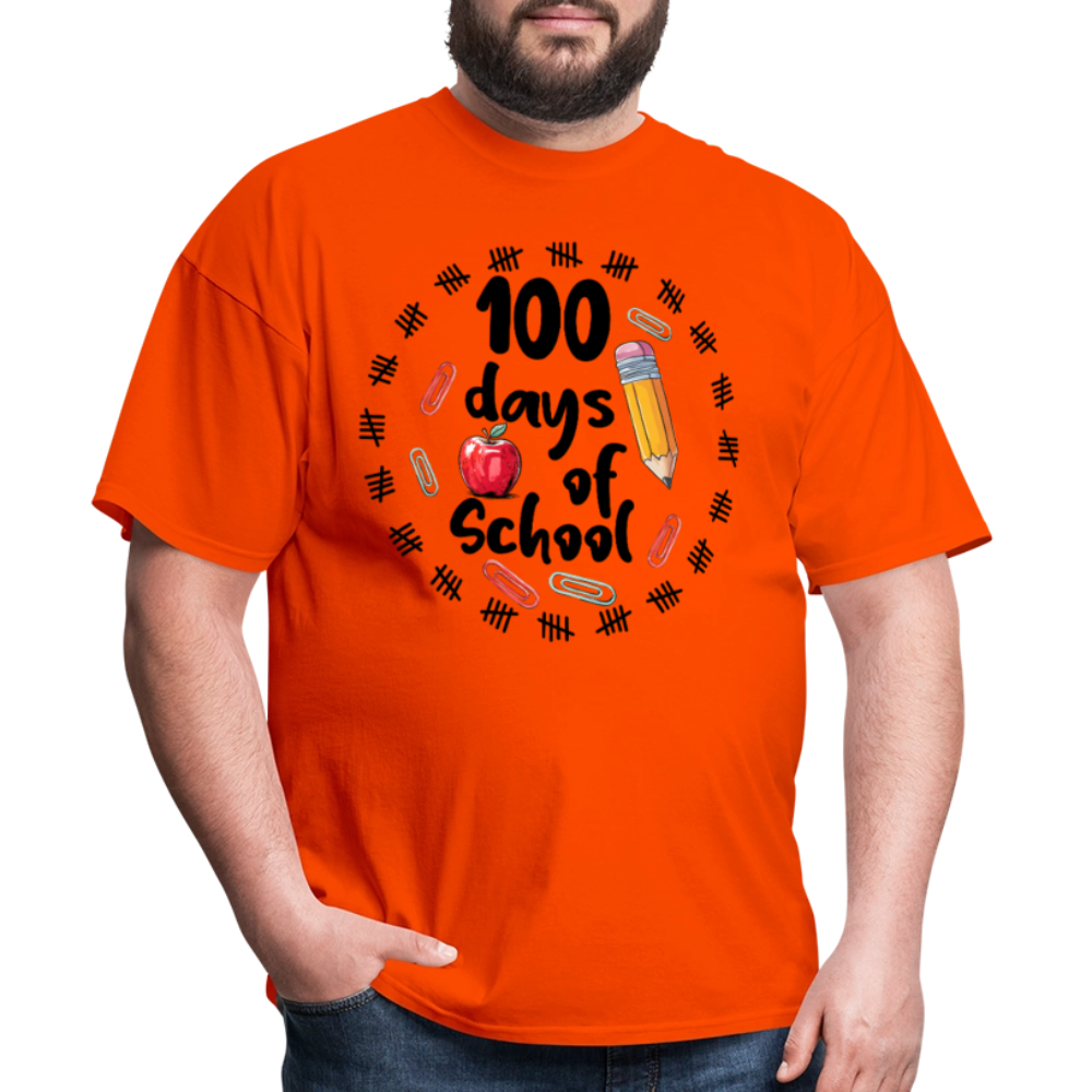 100 Days of School Shirt For Teachers Dino 100th Oay Of School T-shirt - orange