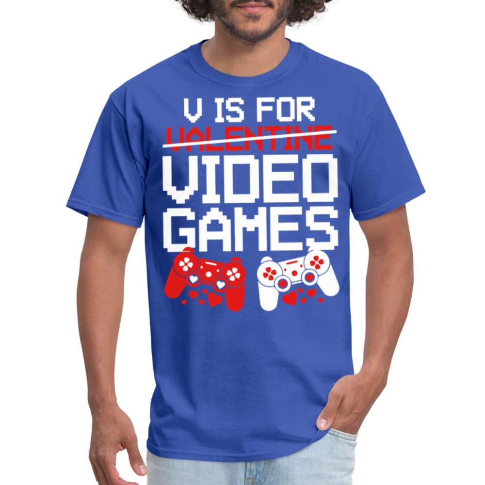 Valentine’s Day Gifts For Gamers Funny Gaming Couple Matching T-shirt - royal blue