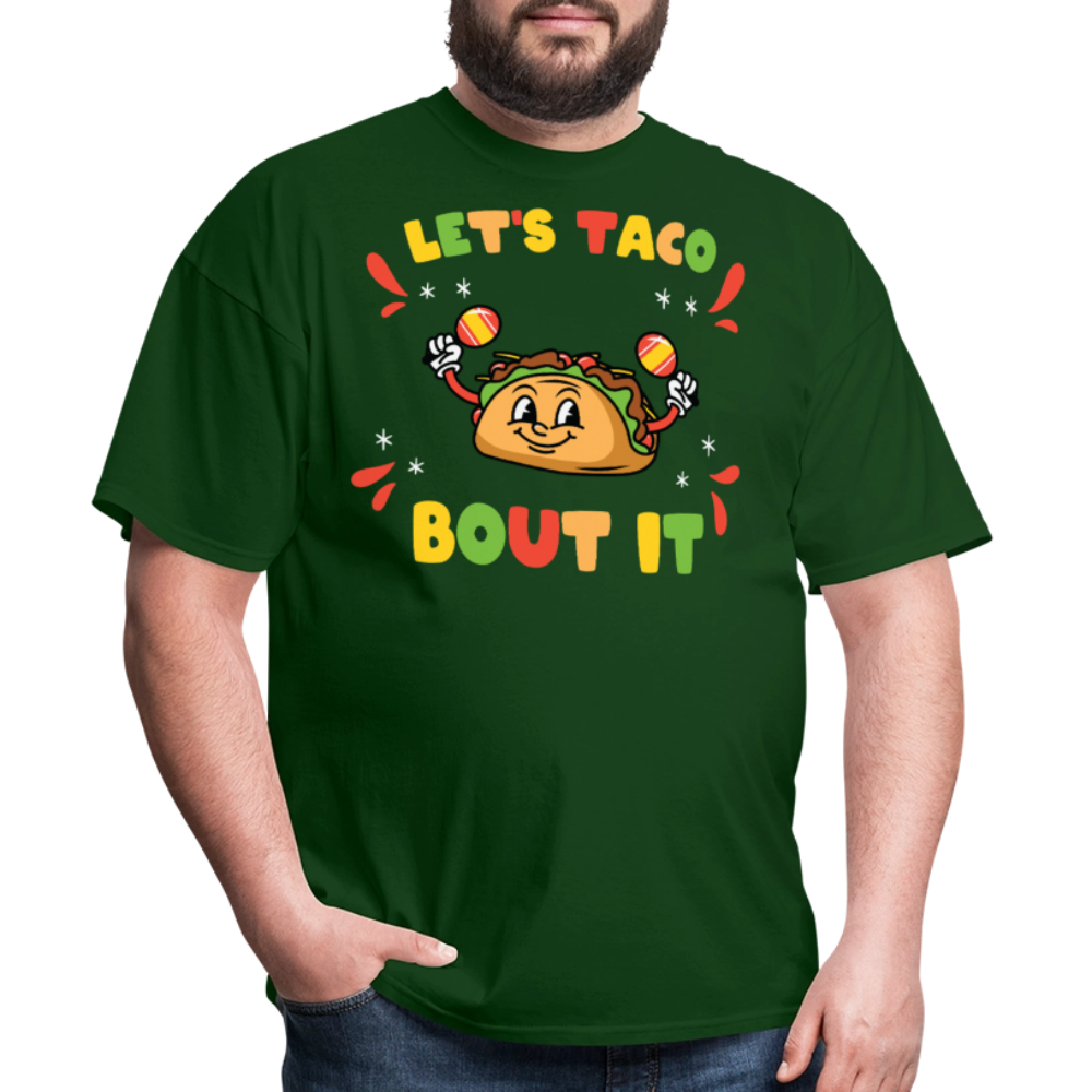 Mexican Food Lovers Tee Let's Taco Bout It T-shirt - forest green