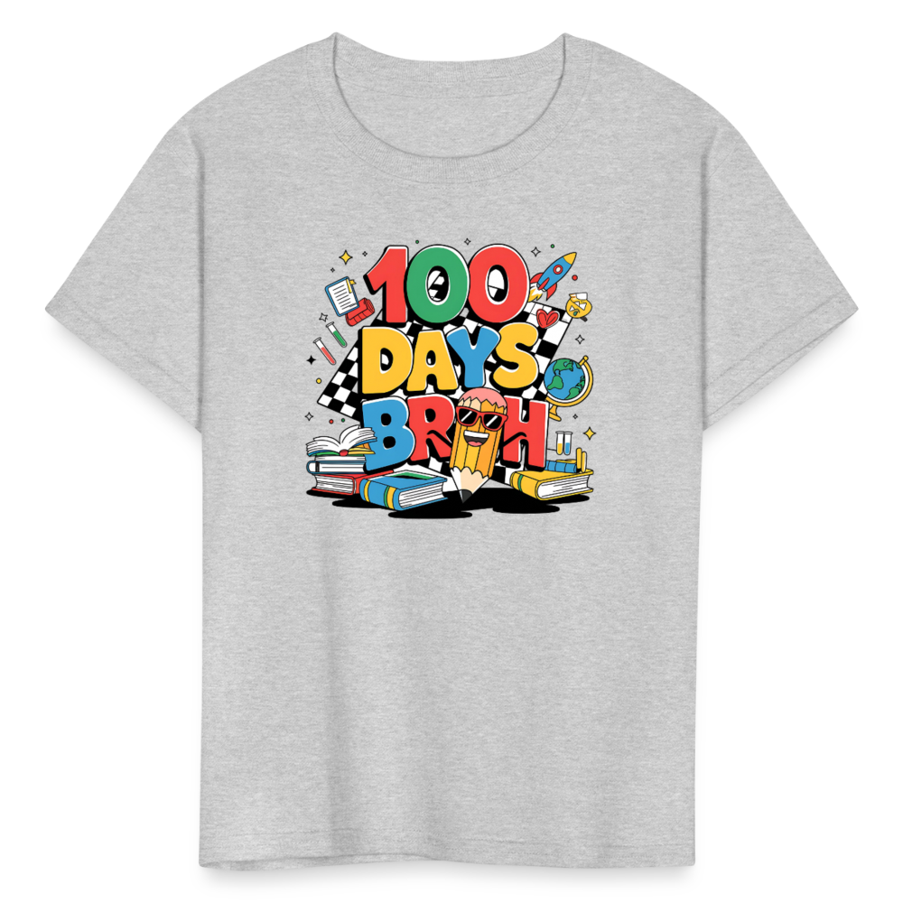 100 Days Of School Shirt For Kids School Milestone T-shirt - heather gray