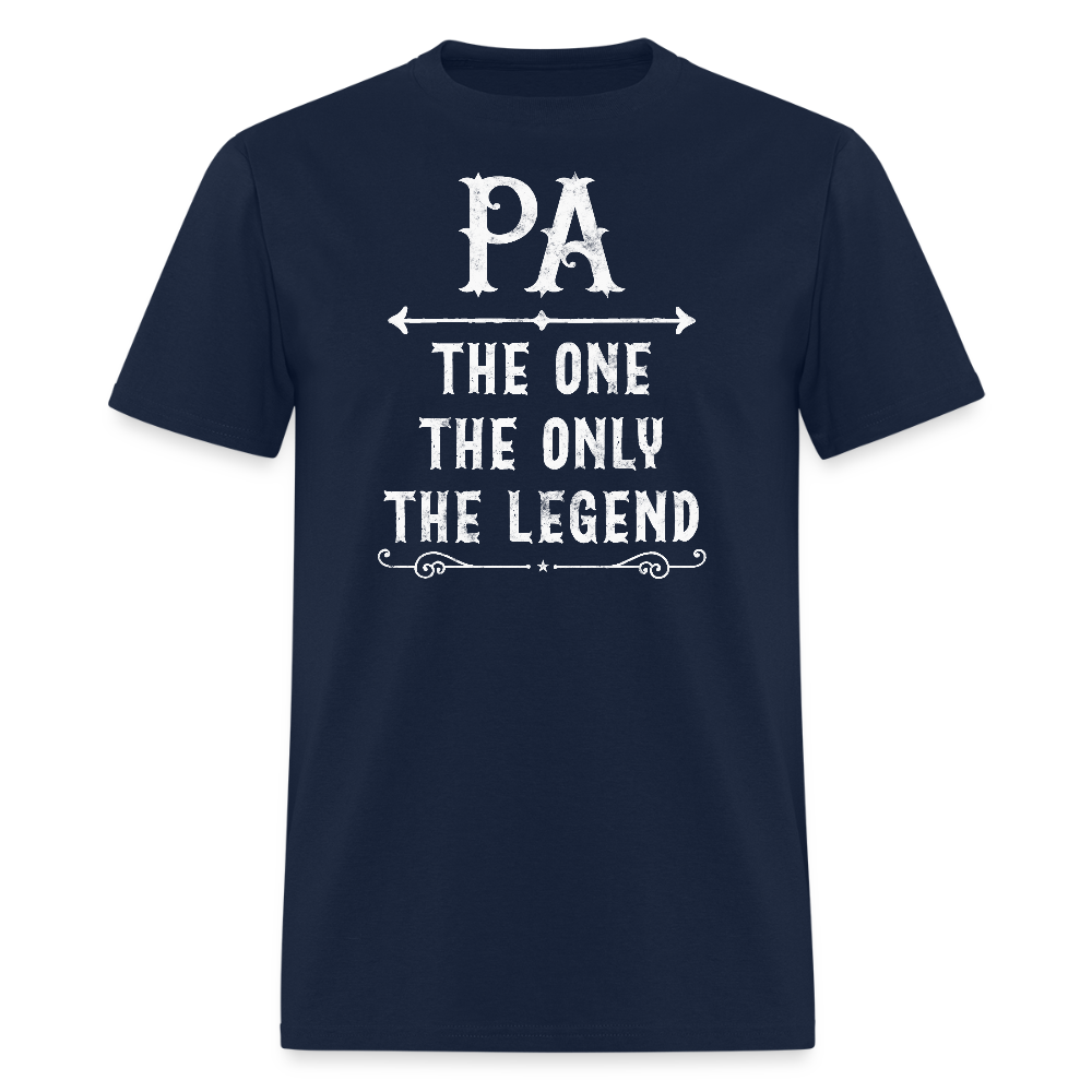Pa The One The Only The Legend Father’s Day T-Shirt - navy