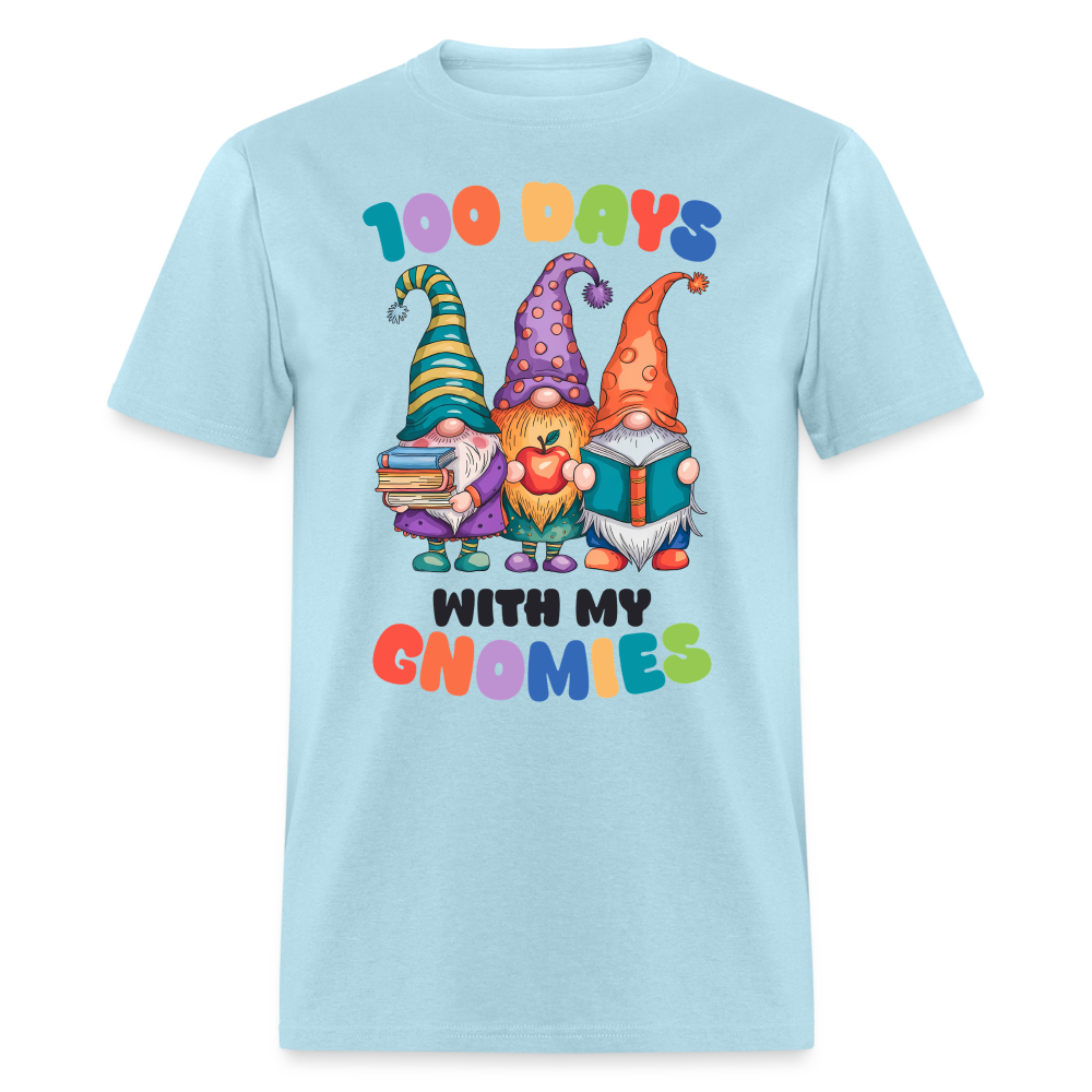 Cute Gnome 100 Days of Learning Shirt Teacher Appreciation Gnome T-Shirt - powder blue