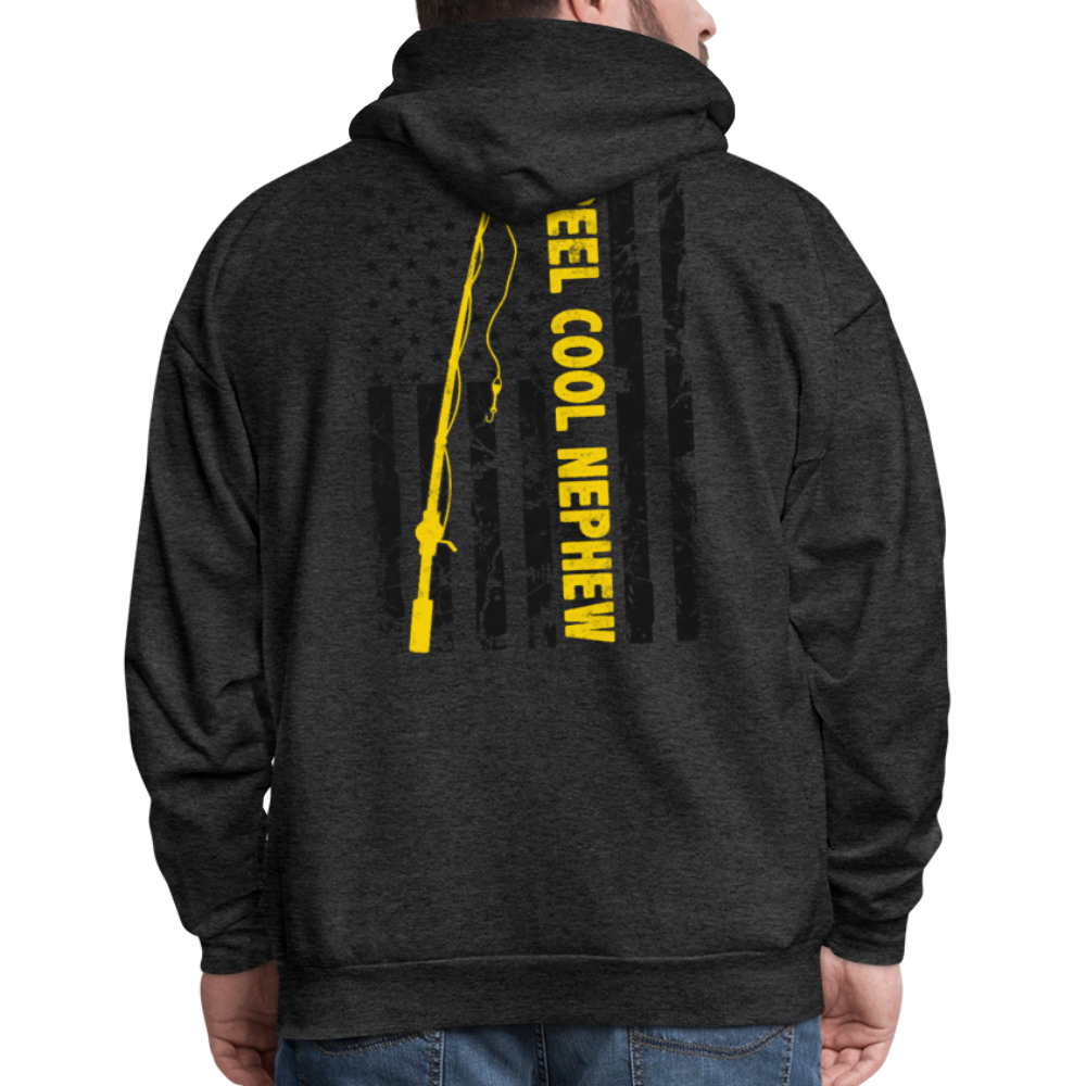 Reel Cool Nephew Birthday Fishing Gift Hoodie - charcoal grey