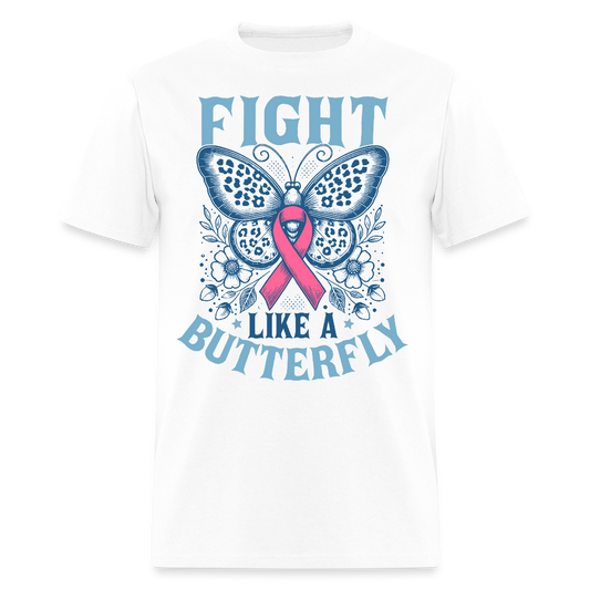 Fight Like A Butterfly Breast Cancer T-Shirt - white