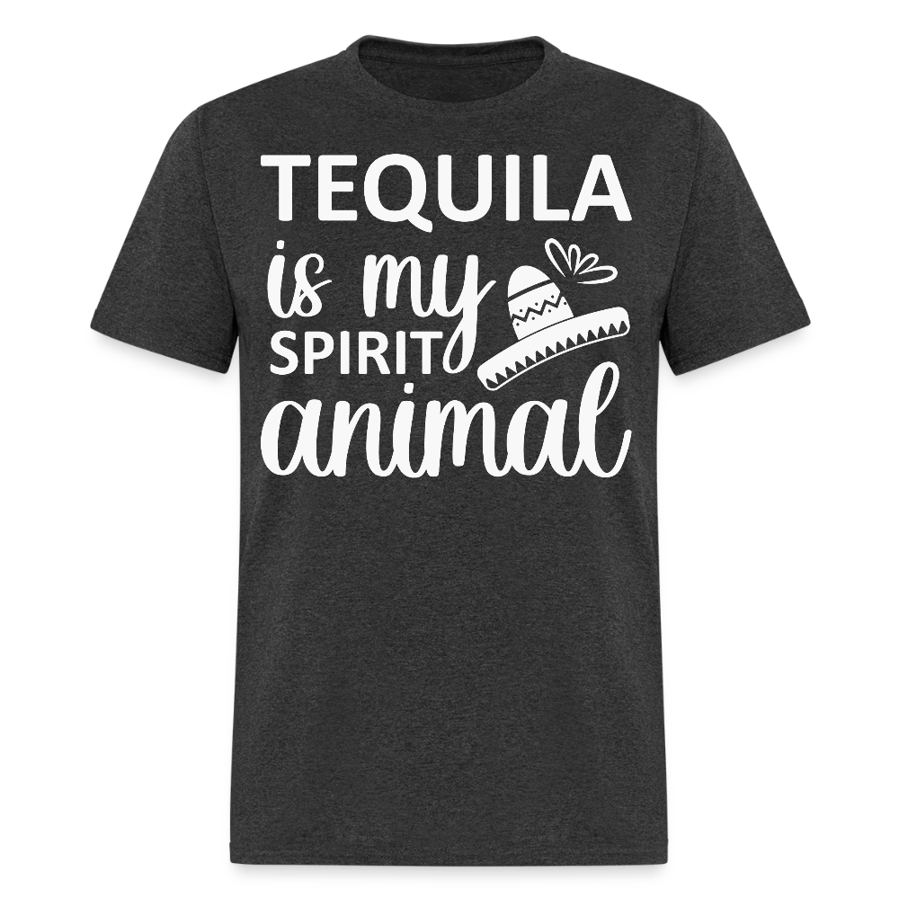 Tequila Is My Spirit Animal Party T-shirt - heather black