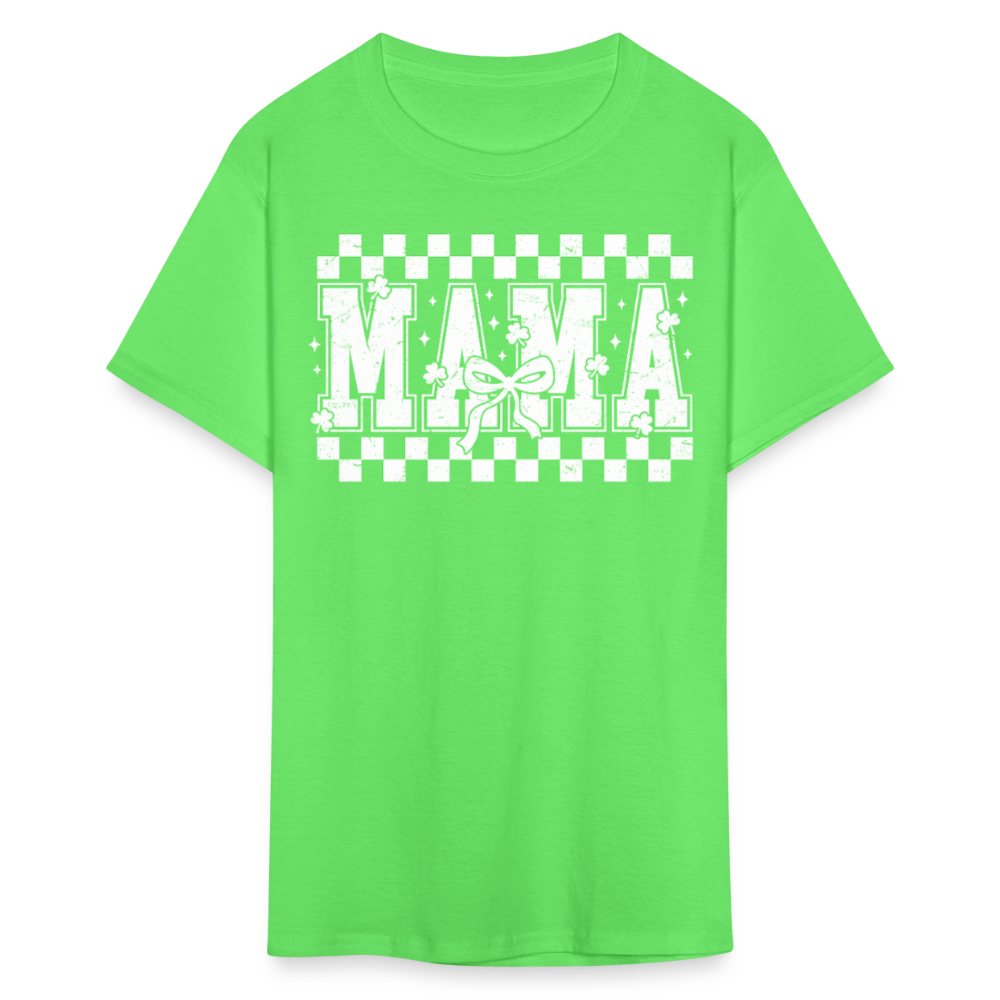 Distressed Mama Clover St. Patrick's Day Gift Tee - kiwi