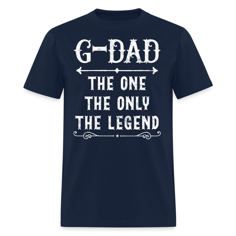 G-Dad The Legend Personalized Grandpa Gift T-Shirt - navy