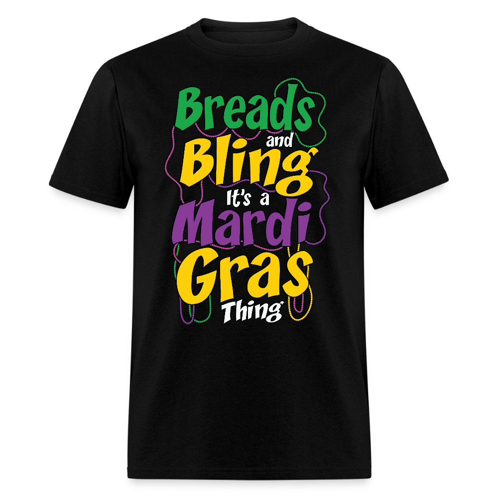 Beads And Bling Mardi Gras Colorful Festive T-shirt - black