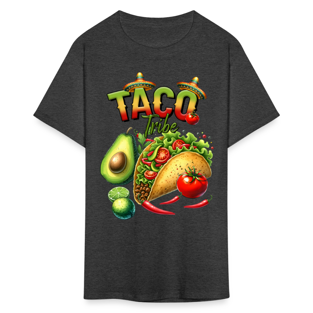 Mexican Food Graphic Tee for Taco Fans Colorful Mexican Fiesta T-shirt - heather black