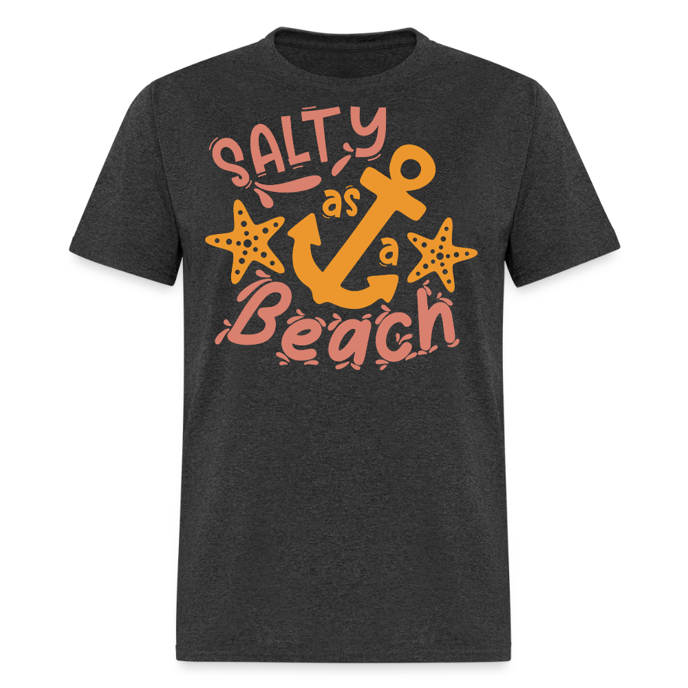 Funny Salty Beach Vacation T-shirt - heather black