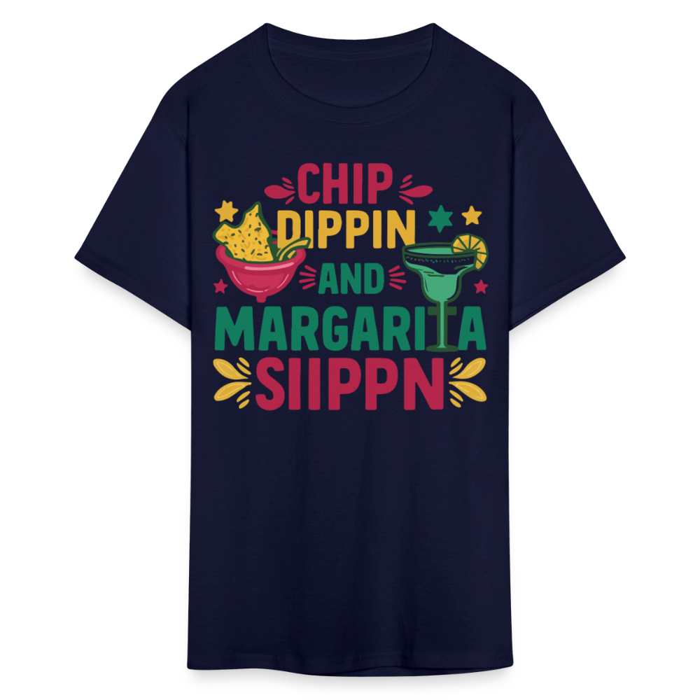 Chips And Dip Party Outfit Fun Margarita Drinking T-shirt - navy