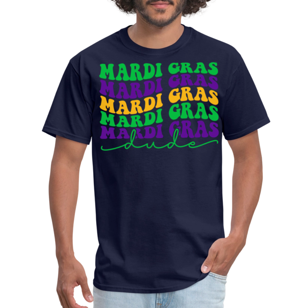 Retro-style Mardi Gras Shirt New Orleans Festival T-shirt - navy