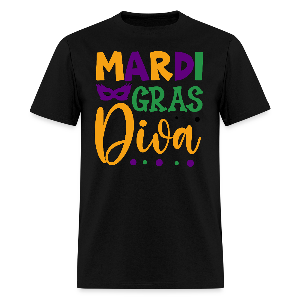Stylish Mardi Gras Celebration Tee Mardi Gras Diva T-shirt - black