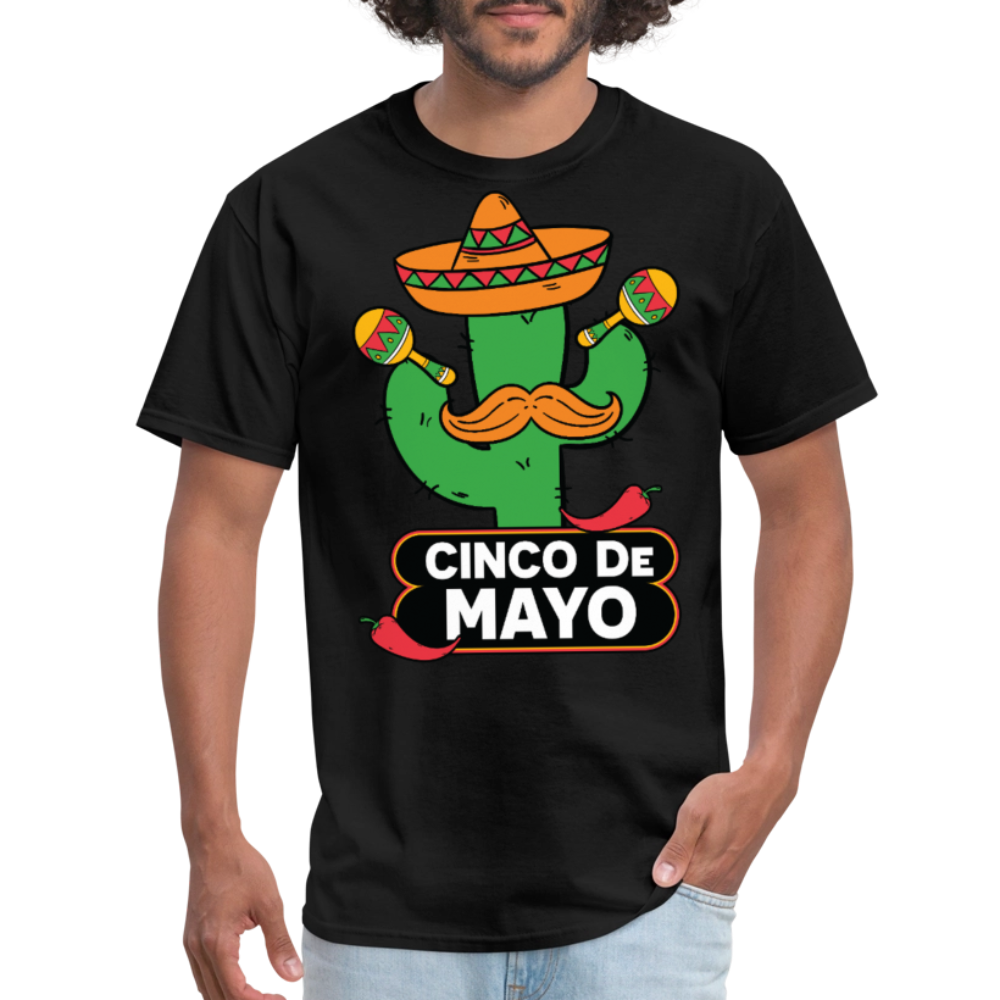 Mexican Fiesta Party Tee Funny Cinco De Mayo Cactus T-shirt - black